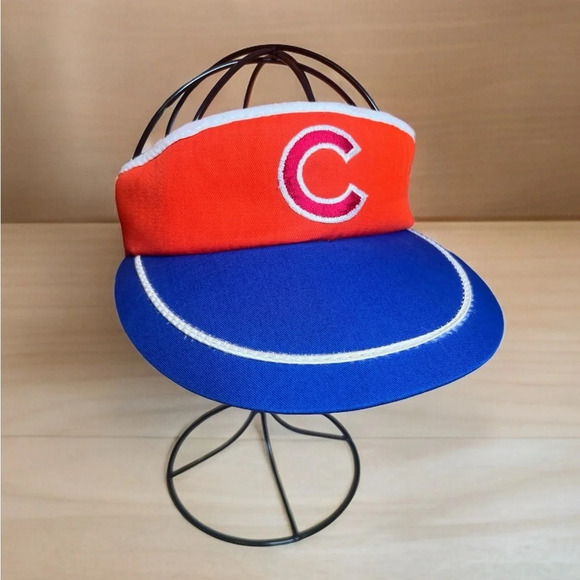 Vintage 1970s Cubs MLB Baseball Embroidered Sun Visor Hat - Picture 1 of 6